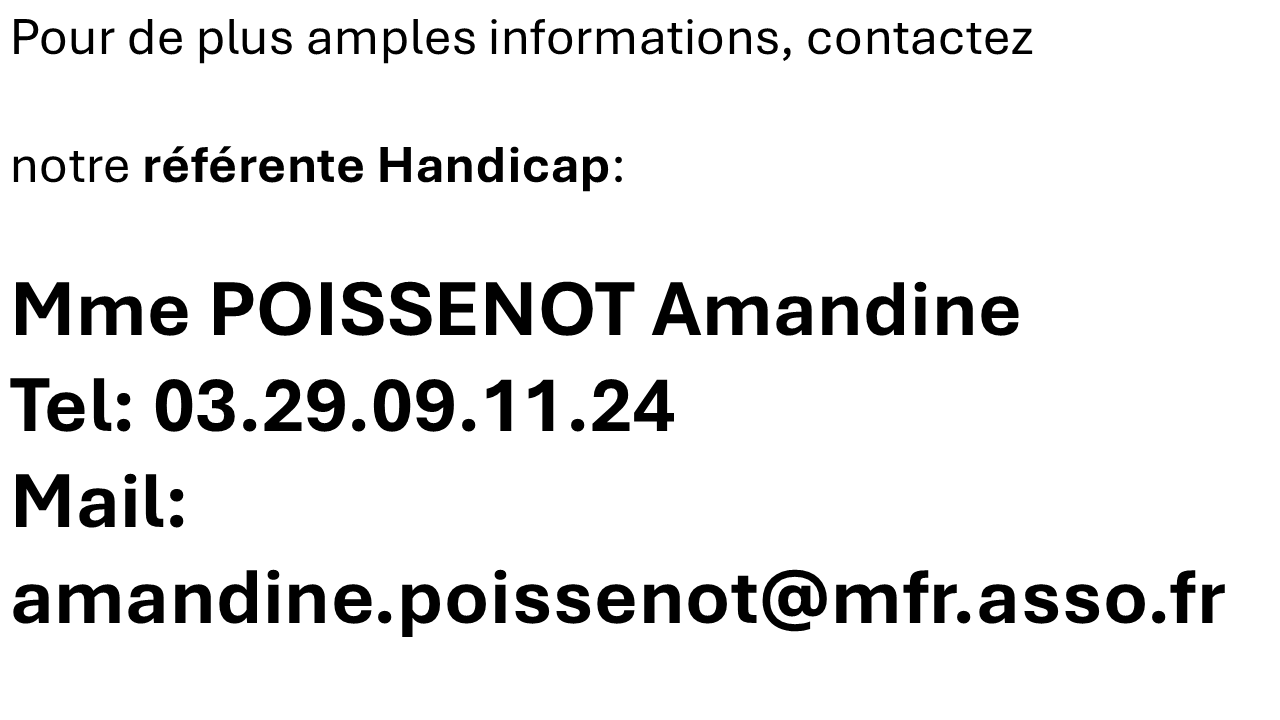 Contact référente Handicap